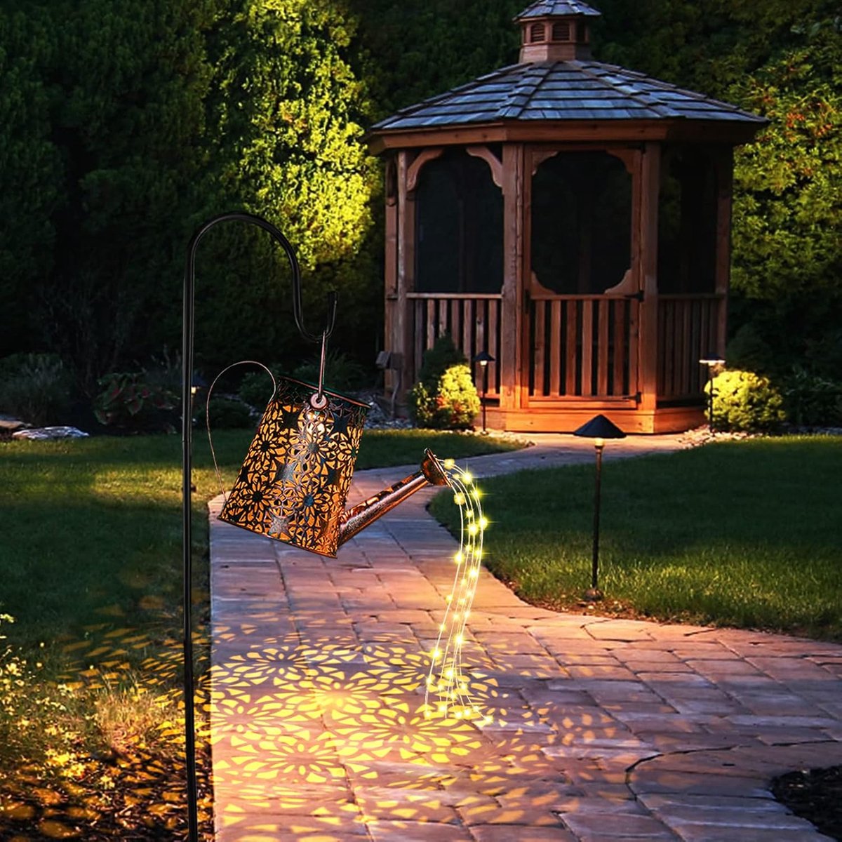 SnelShoppen - GuKKK Zonne-energie Gieter met LED Verlichting - Waterdichte Tuindecoratie - Sterrenhemel Licht voor Tuin, Terras en Loopbrug - Decorati