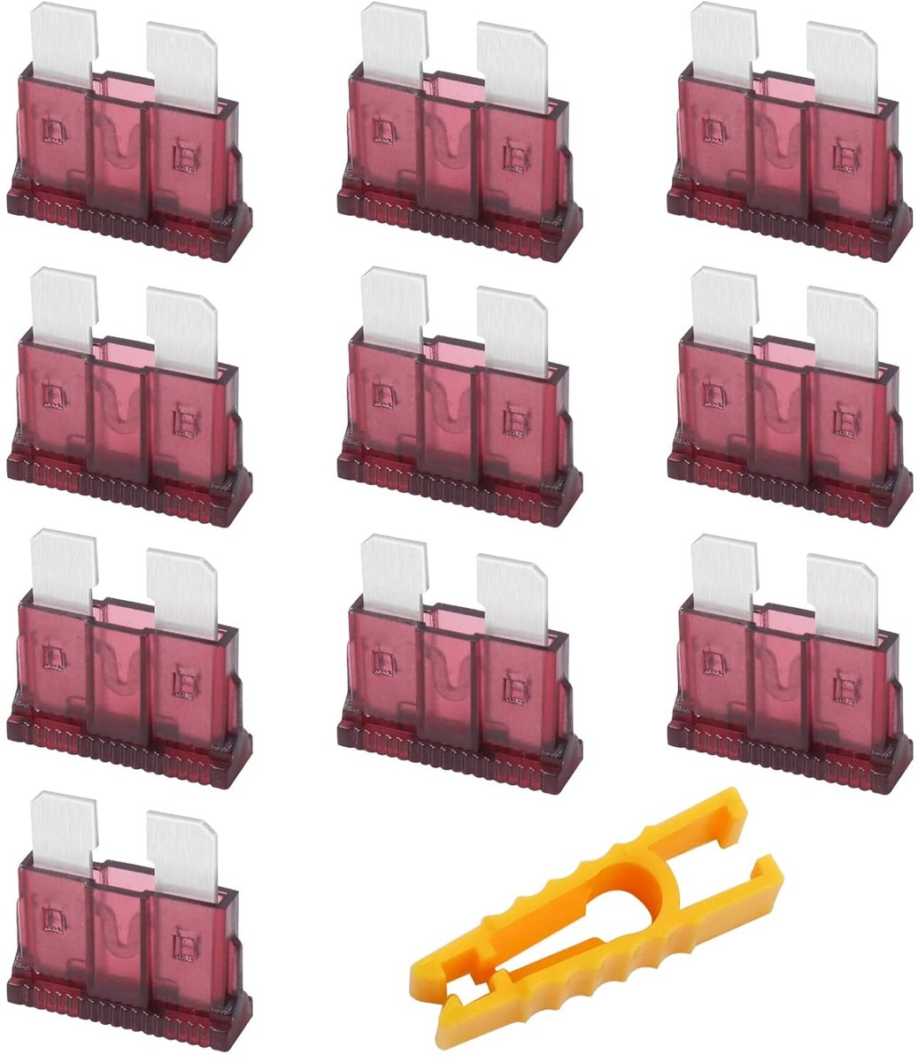 Zekeringen, 12 V, standaard 40 A, met zekeringtrekker voor auto/camper/vrachtwagen/motorfiets/boot, 10 stuks