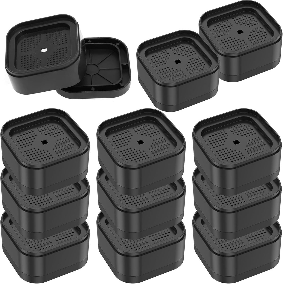 meubelverhoging, sterke verstelbare meubelverhogers, ruimtebesparende bedverhogingen, 3,5 cm, tafelbeenverlenging, meubelvoet, in hoogte verstelbaar, voor bank, stoel, bureau, zwart