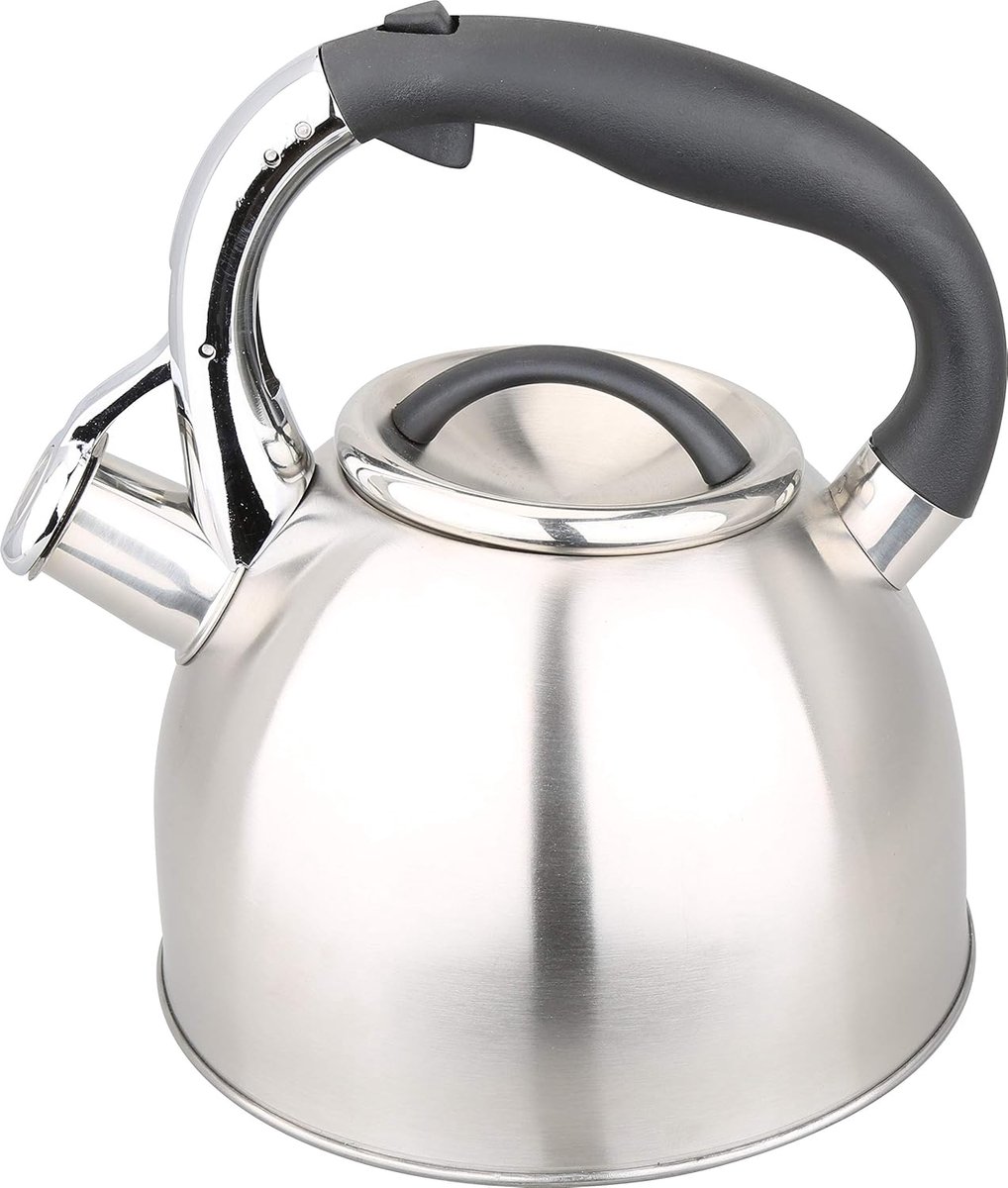- Theeketel Fluitketel 3 Liter Roestvrij Staal Ergonomische Handgreep Voor Alle Warmtebronnen Inclusief Inductie