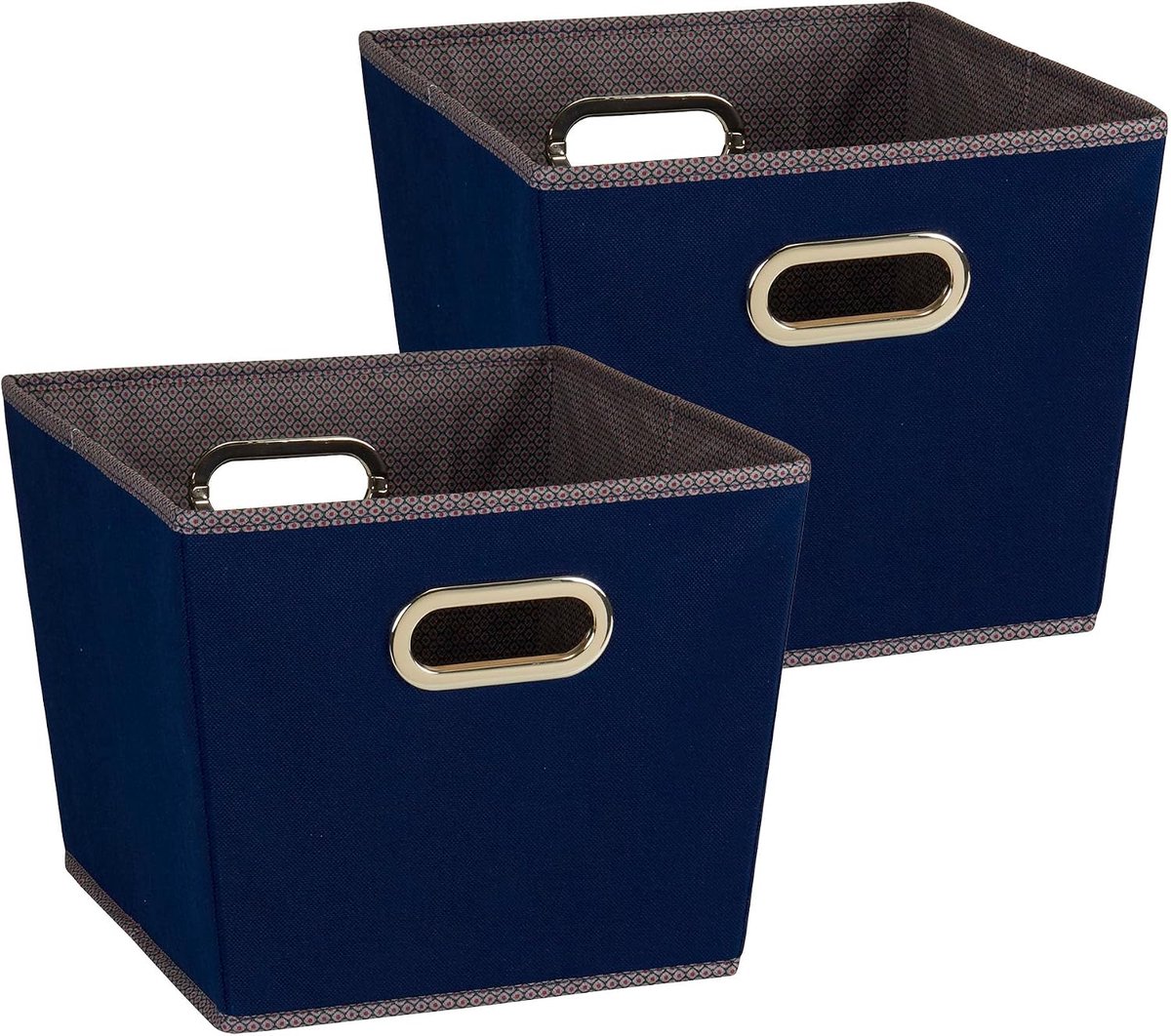 Essentials 94 Medium Taps Decoratieve Opbergbakken | Set van 2 Cubby Baskets | Navy Blue