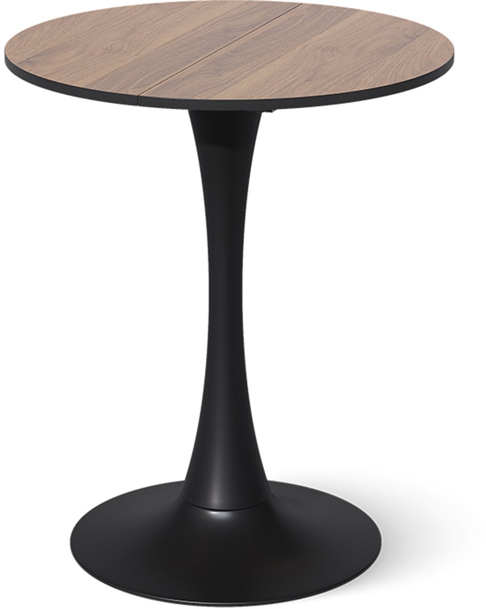 Vicco Eettafel Carl, Walnoot/Zwart, 60 x 60 cm