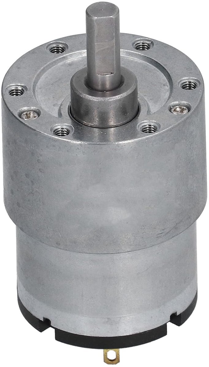 Gelijkstroommotor met tandwieloverbrenging DC12V 320RPM | Ondersteunt rotatie met de klok mee en tegen de klok in D-vormige as van circa 6 mm dik Wikkeling van zuiver koper