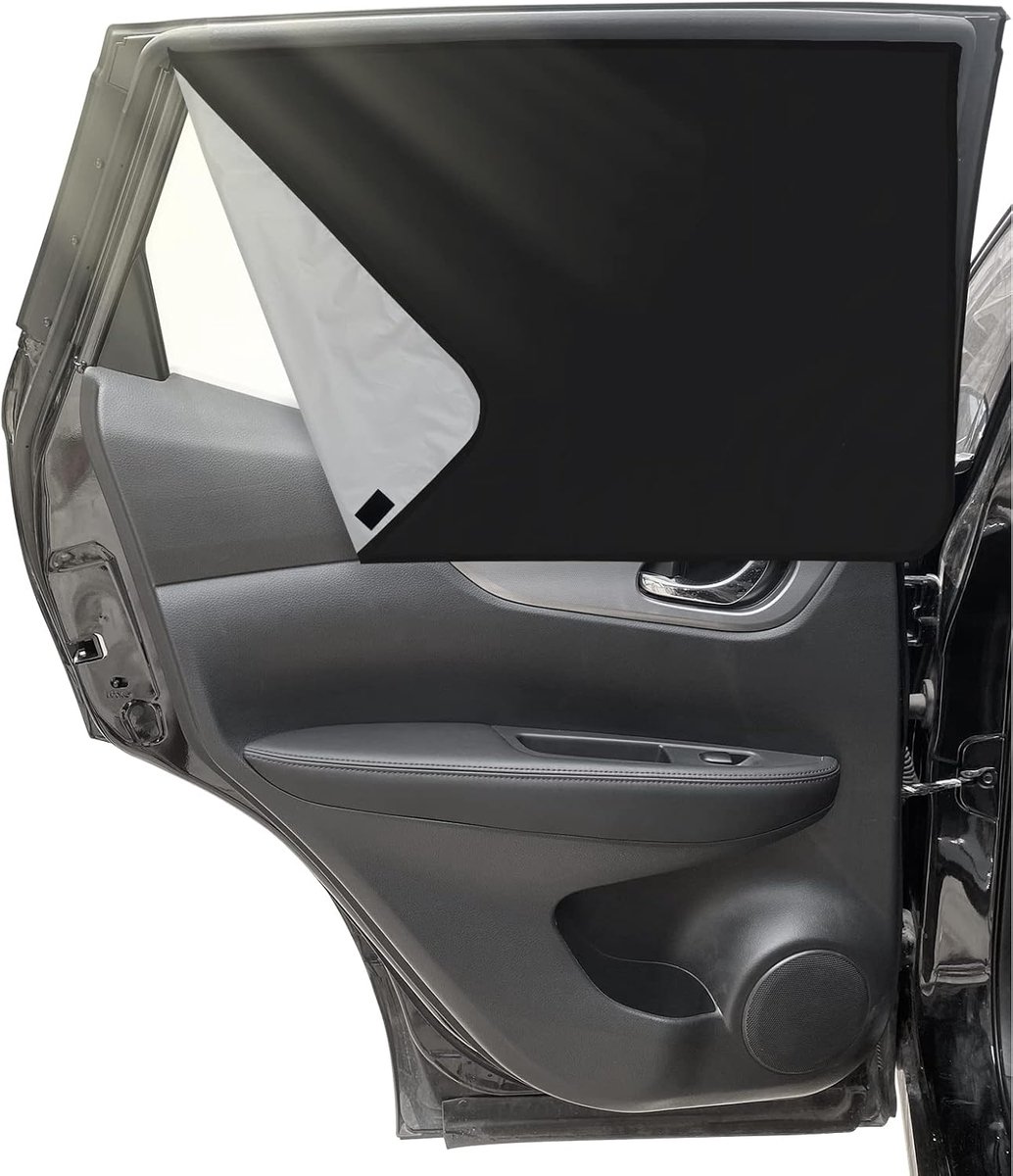 2-delige zonwering voor de auto, voor baby's, magnetisch voor UV-bescherming en hittebescherming, reflecterende bescherming van de privacy, achterruit