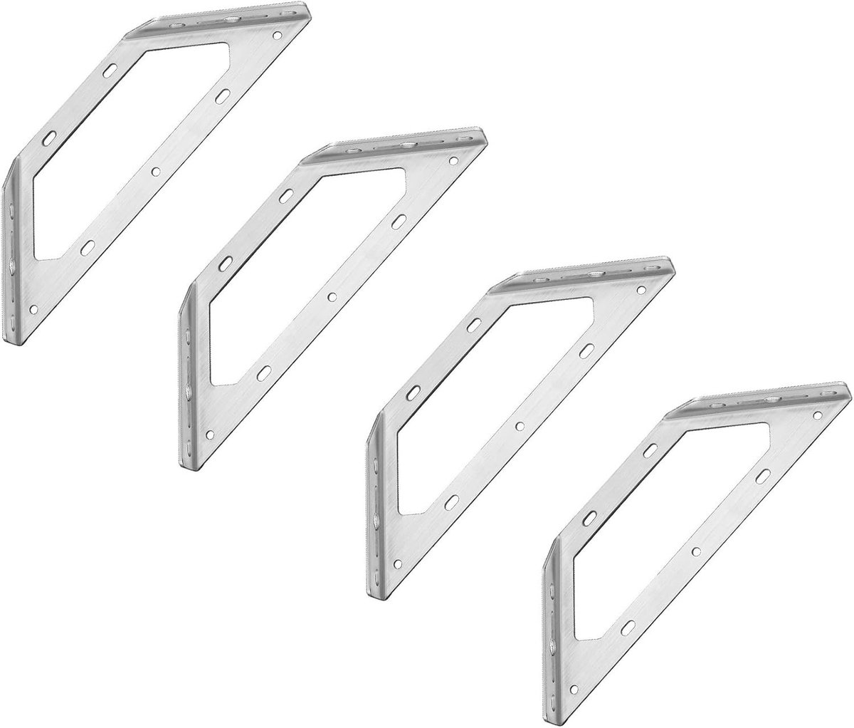 Hoekbeugels 175x175mm - RVS Triangulaire Beugels voor Meubelverbindingen - Versterking voor Hoekverbindingen - 4 Stuks