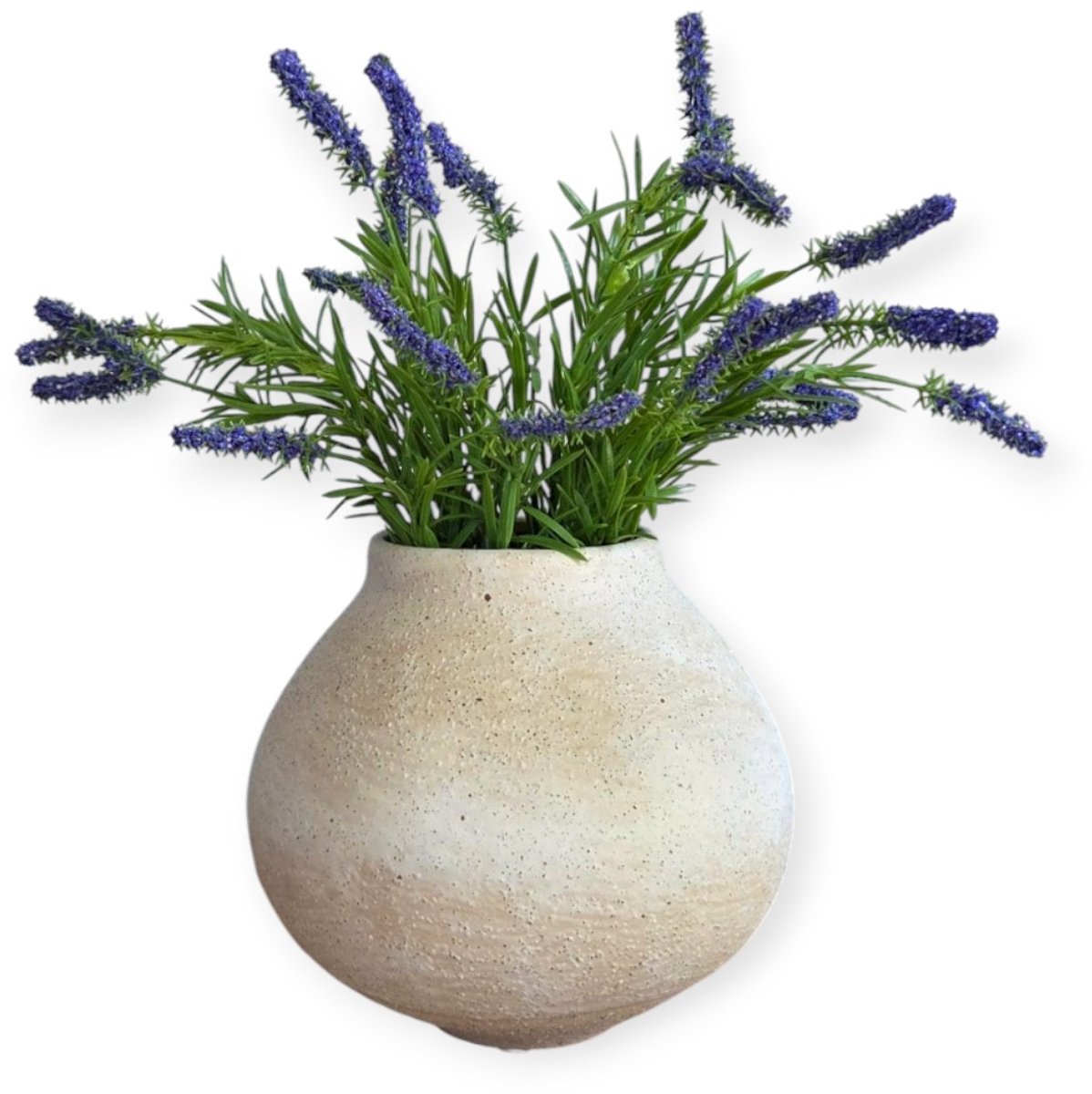 Home Society - Vaas - Keramiek - Bolvaas - Beige - Wit - 16x17cm - Modern - Landelijk