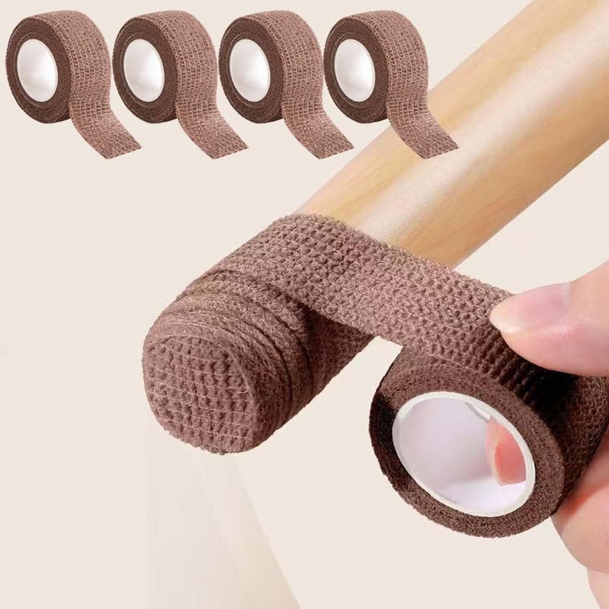 Zelfklevende Randbescherming Tape - Zelfklevend verband - Antislip en elastisch - Ook te gebruiken als beschermers voor tafel- en stoelpoten - 2.5cm x 2m - Huidskleur - 3 stuks
