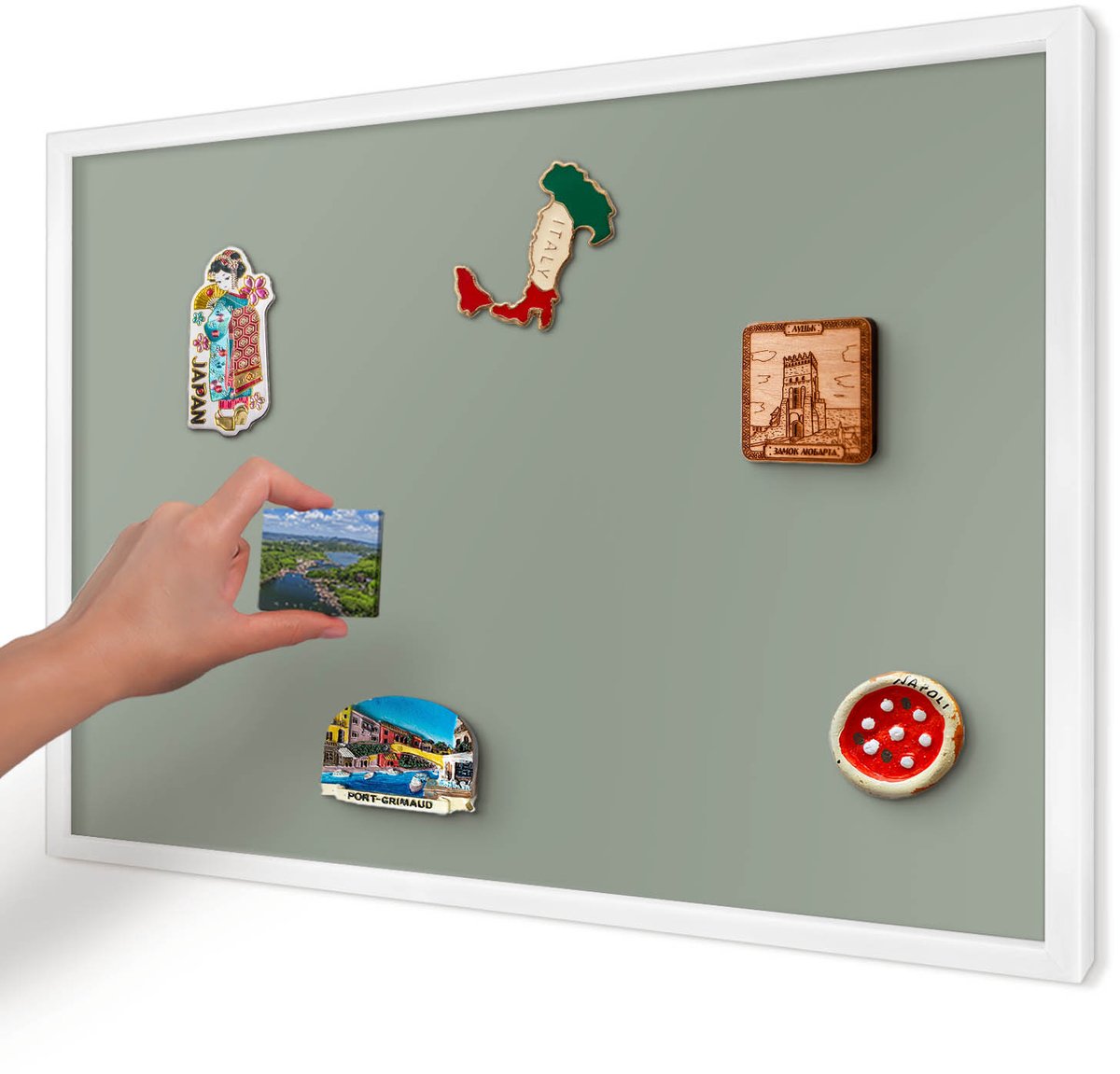 Artprintcave Groente Magneetbord mit Witte Lijst - 60x40 cm - Verstandig Magnetisch Bord Voor Magneten - Minimalist Bord Voor Magneten - Achtergronden En Patronen