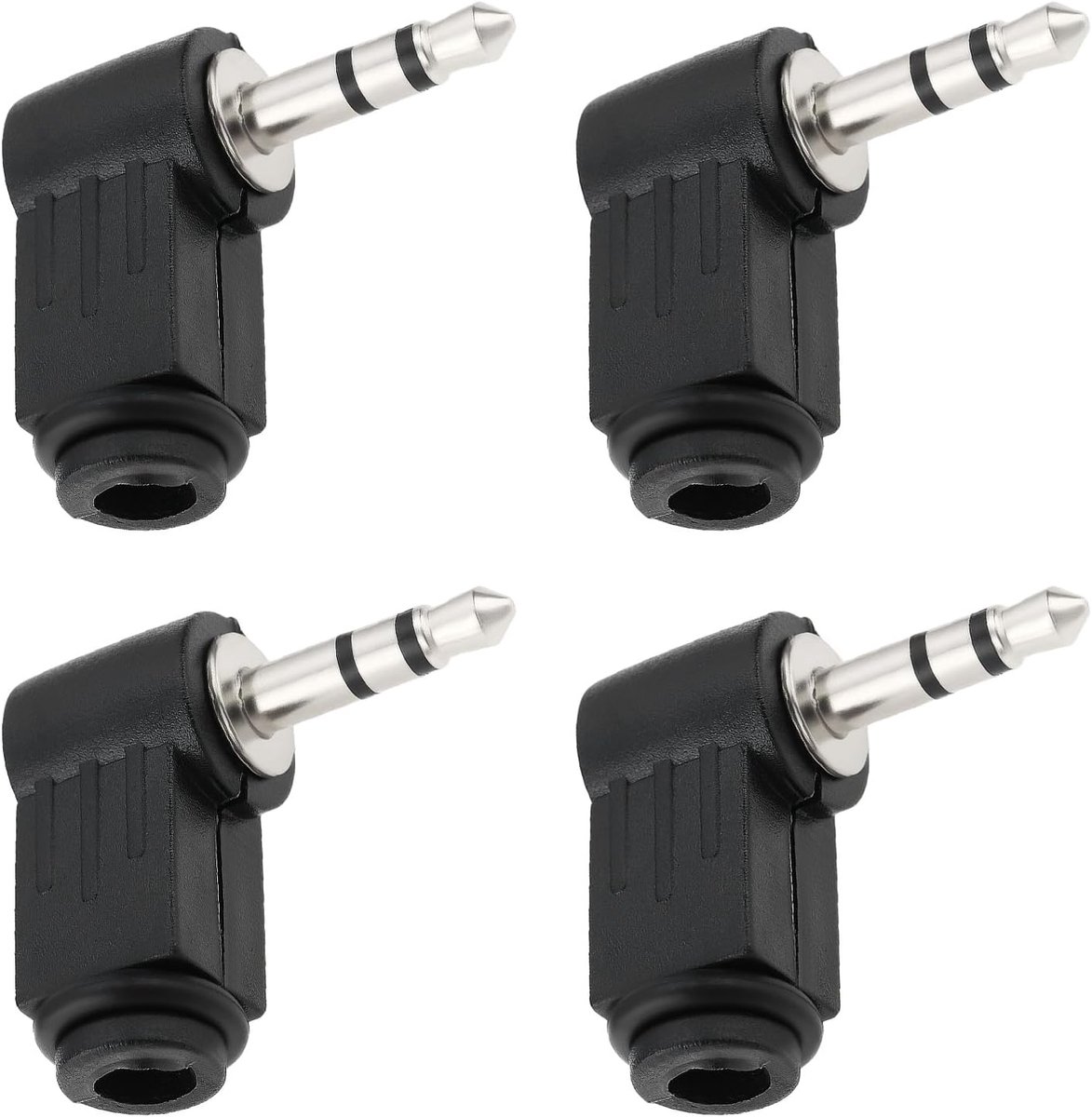SnelShoppen - 4 Stuks 3.5mm Stereo Jack Plug 90 Graden Hoek Solderen Audioadapter voor Hoofdtelefoons, MP3 Spelers en Luidsprekers