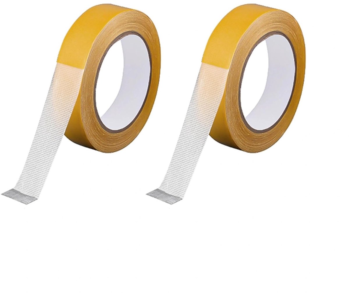 SnelShoppen - Dubbelzijdige Tape Heavy Duty • 2 Rollen • 0,78" x 20 Meter Lijm Tape | Extra Sterk Dubbelzijdig Plakband Ideaal voor Vloerkleden, Vloer