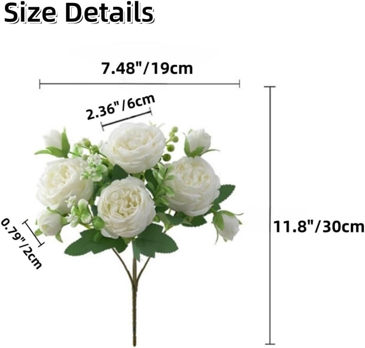 SnelShoppen - 4 Stuks Kunstmatige Pioenrozen, Realistische Zijden Pioenrozen, Nep Pioenbloemen Voor Huisdecoratie, Feest, Bruiloft, Tafelstuk, Wit