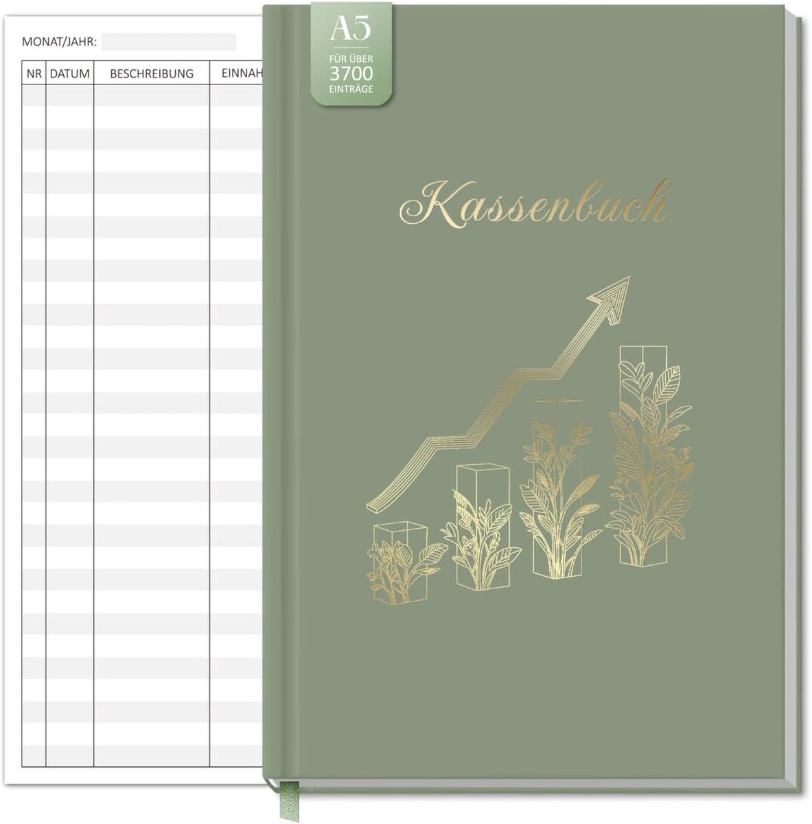 Budgetboek - groen - scherpe pijlpatroon - ideaal voor budgettering - SnelShoppen