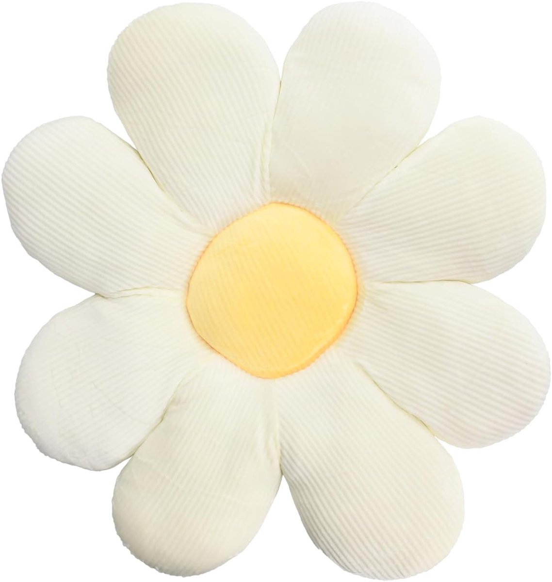 SnelShoppen - Flower Kussen, Vloerkussen 40 cm, Schattig Kussen voor Kantoor, Studentenstoel of Gezellige Pouf, Natuurlijke Zonnebloem Design