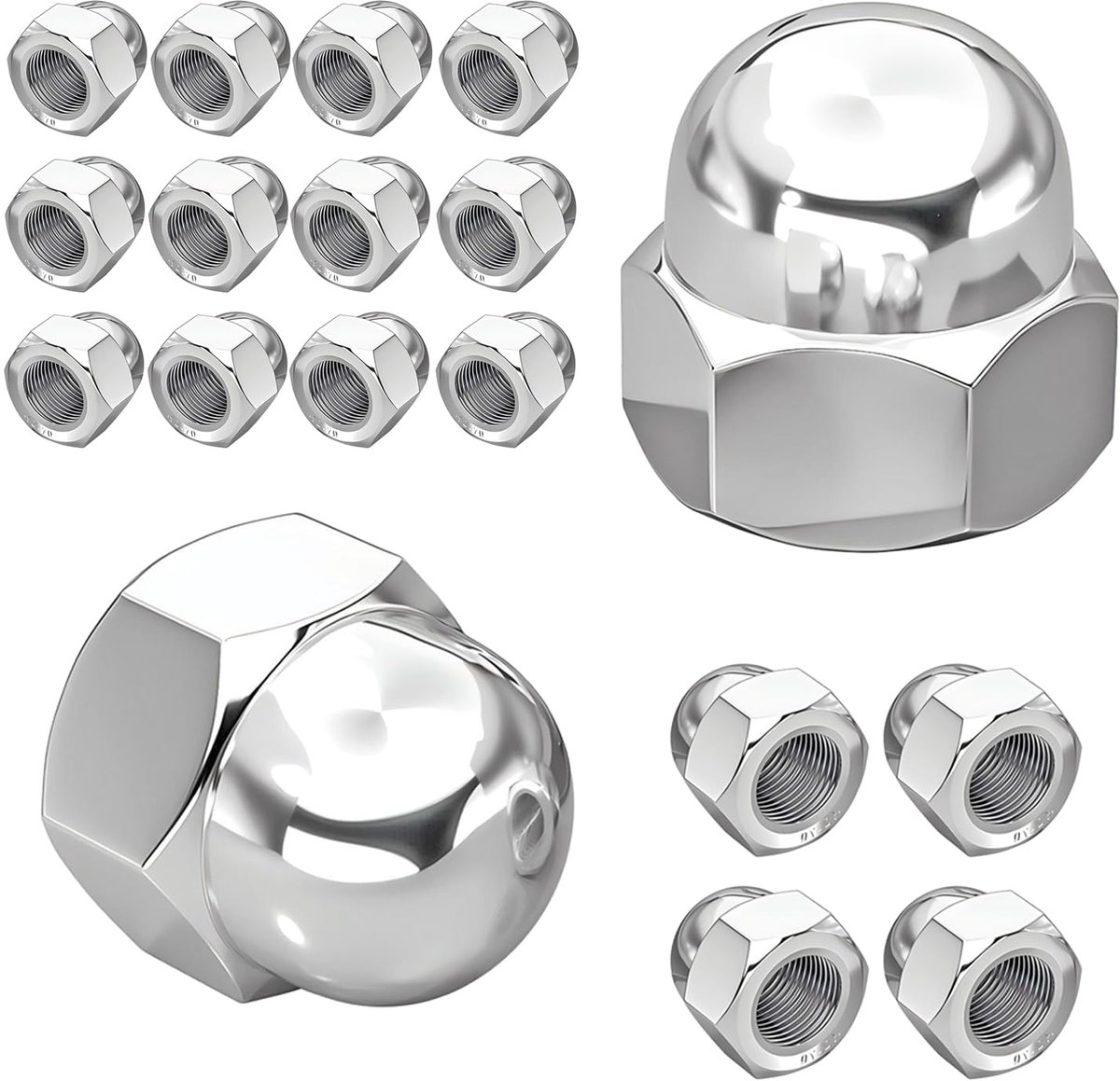 SnelShoppen - 20 Stuks RVS Hexagonale Beschermkapjes met Vrouwelijk Draad, M6 - Roestvrij Staal, Ideaal voor Klussen, Assemblage en Meubelonderdelen