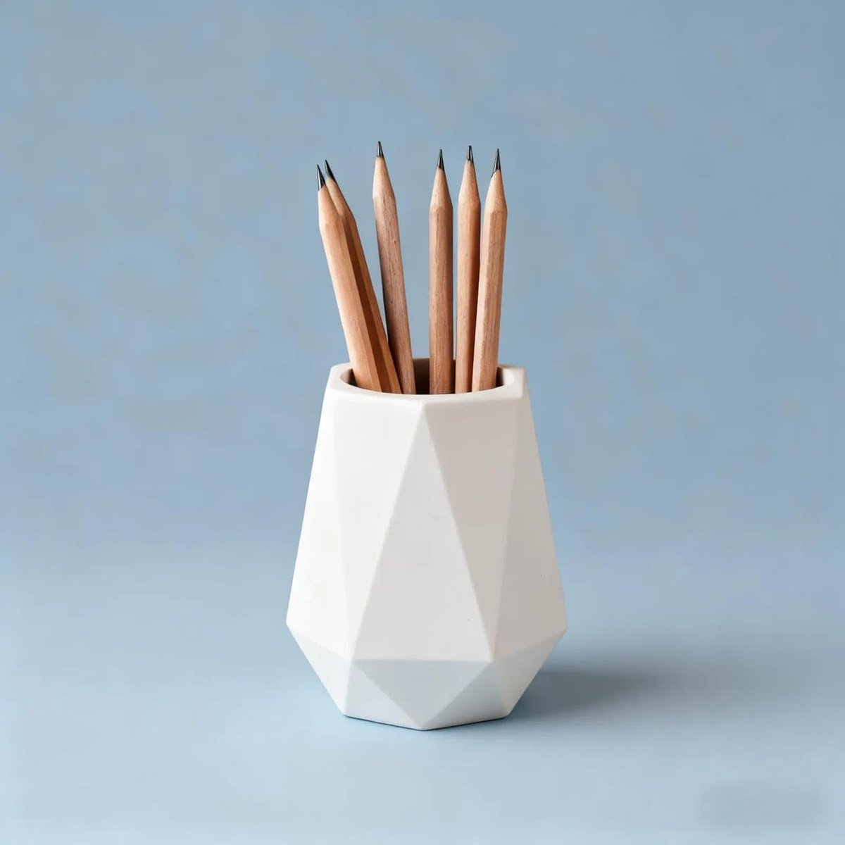 SnelShoppen - Writing Table Pen Holder Silicone Pen Houder voor Kinderen, Wit, Geometrische Stijl, Aesthetische Kantoorbenodigdheden voor Pennen en Ma