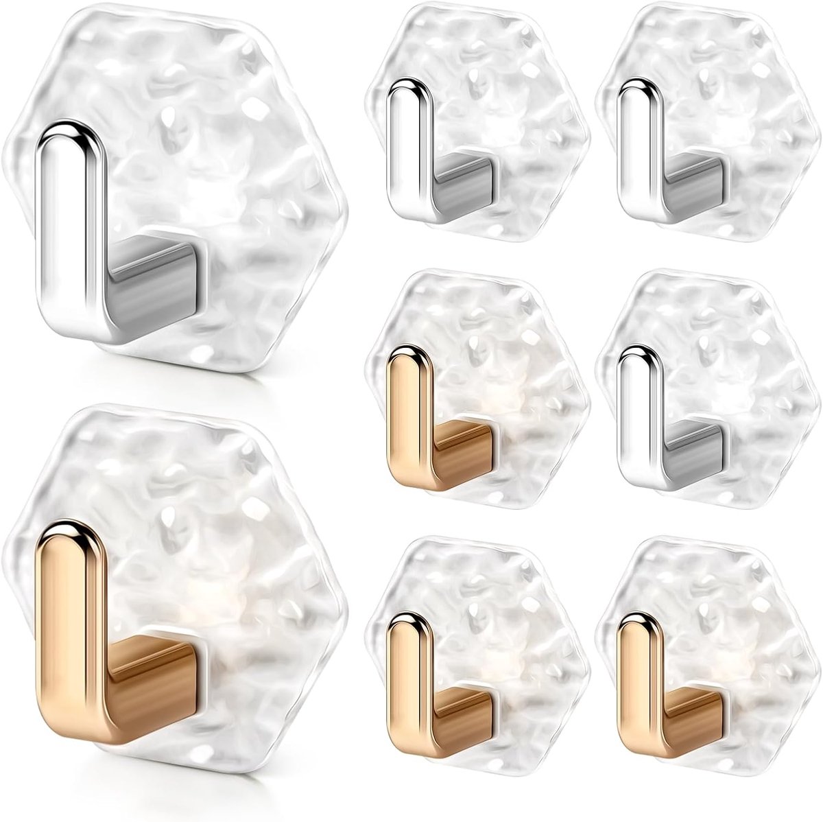 Self Adhesive Wall Hooks Without Drilling,8 Pieces,Towel Holder Without Drilling,Bathroom Towel Holders,Wall - ShopVlot