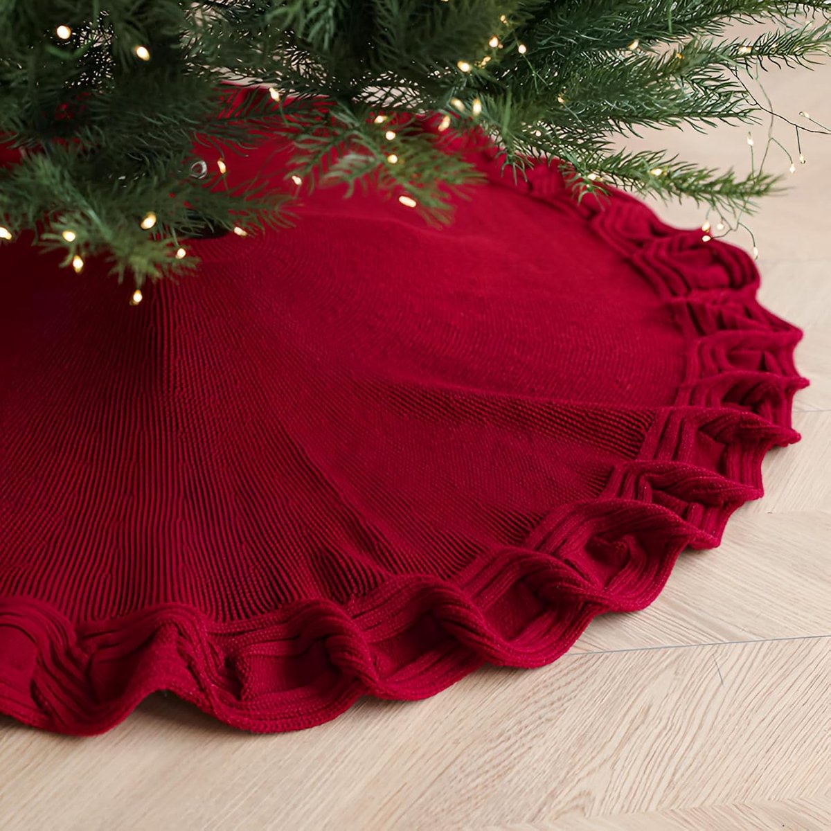 90 cm Christmas Tree Blanket Circular Knitting Christmas Tree Blanket for Decoration, Christmas, Christmas Tree Skirt - ShopVlot
