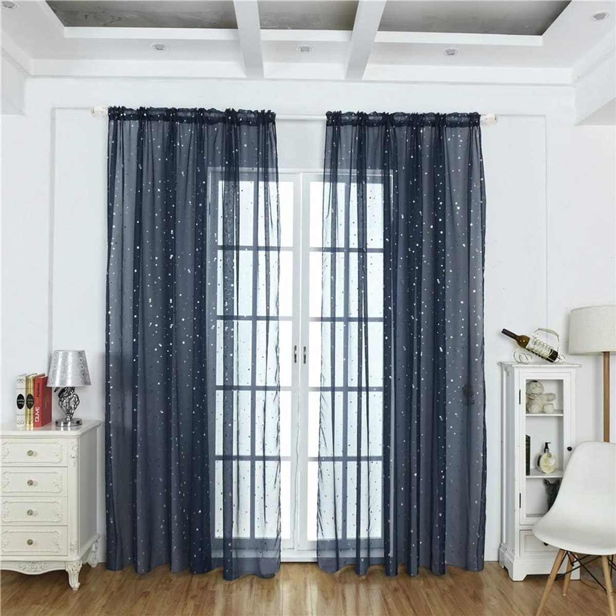 SnelShoppen - Tulle Raamgordijn Draperen voor Slaapkamer, Woonkamer, Coffeeshop, Zacht en Duurzaam, Ruisonderdrukking, Privacy, 3,28x6,6 Ft, Wasbaar i