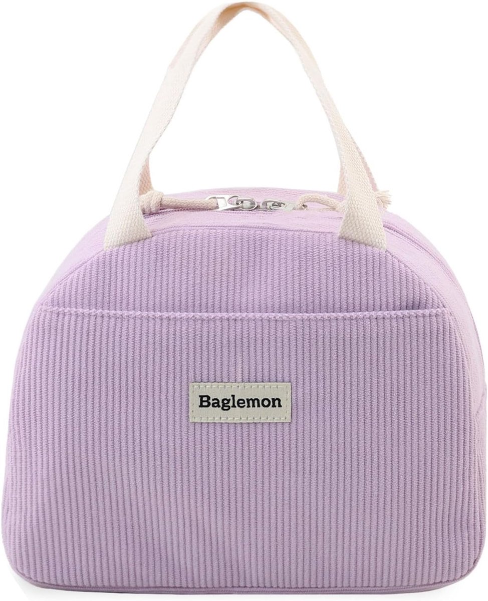 SnelShoppen - Geïsoleerde Lunchtas met Folielaag, Herbruikbare Lunchbox, Kleine Koeltas 6.5L Vouwbaar voor Picknick, School, Kantoorwerk, Reis (Paars)