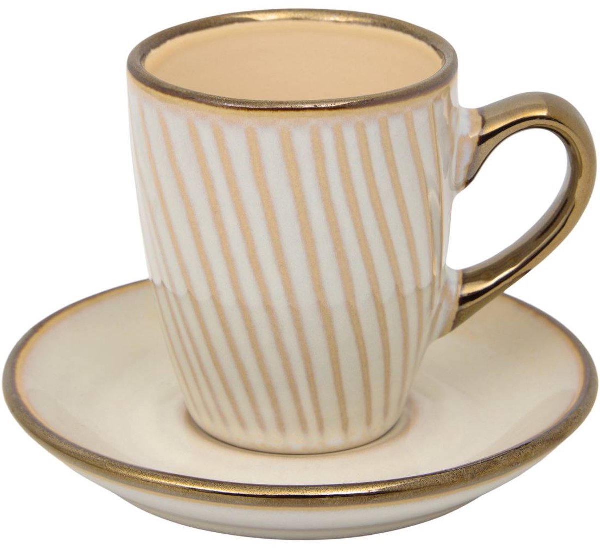 Coffret 2 tasses avec coupelles Ella 90ml blanc