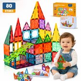 GOUDHARD® Magna Tiles Travel Set - Magnetic Tiles Travel – Magnetisch Speelgoed – 80 Stuks – Educatief Speelgoed – Inclusief handleiding – Magnetische Tegels – Bouwstenen - Magnetische - Inclusief 2 Opbergdoosjes - Mini Magnetic Tiles