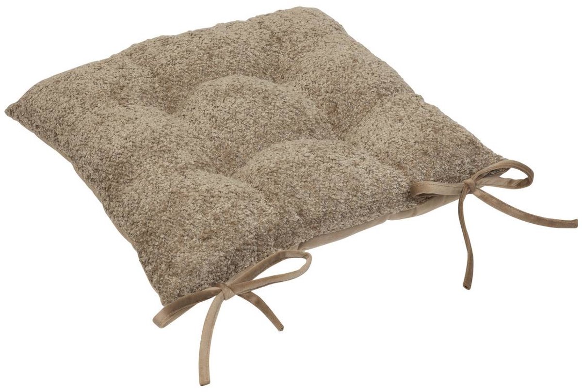 Atmosphera Créateur d'intérieur® Omkeerbaar stoelkussen van bouclé SOANA Beige lin
