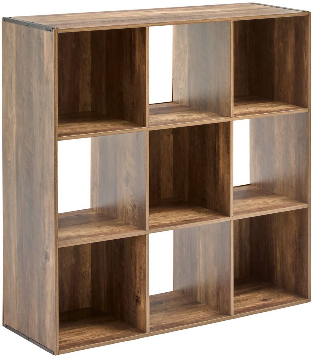 Boekenkast met 9 vakken van hout en metaal MIX'N MODUL