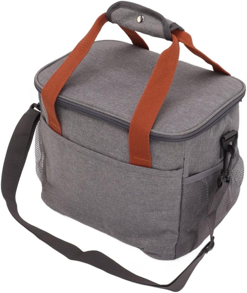 Koeltas Lunchtas - Isolerende Tas - Eten Warm Houden - Lekvrij Oxford Materiaal - 15 Liter - Grijs