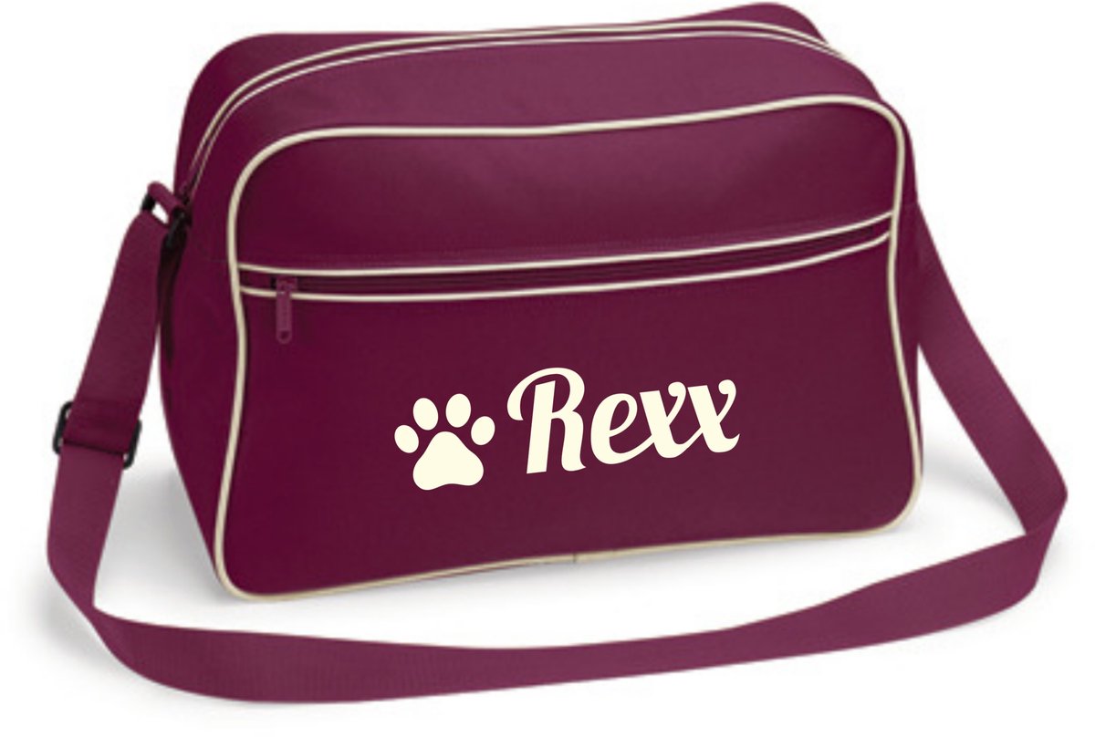Honden reistas - gepersonaliseerd met naam/namen - bordeaux rood - honden benodigdheden