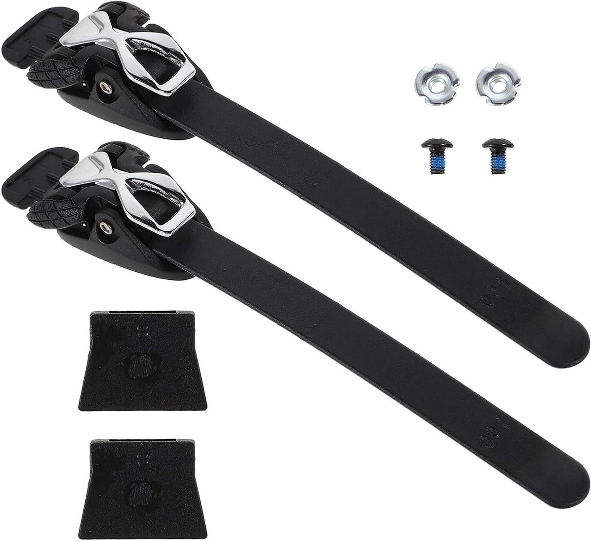 Verstelbare Skate Banden - Vervangende Gespen - Sportieve Activiteiten - Micro Lock Sluiting - 2 Sets - Zwart