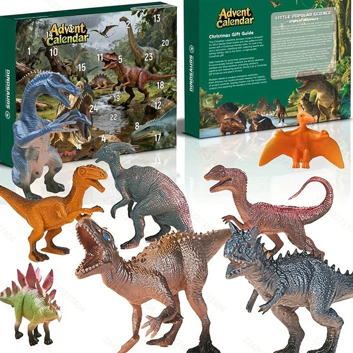 Realistische dinosaurusbeeldjes voor de adventstijd – Cadeautjes voor de 24-daagse kerst-aftelling – Kerstcadeaus voor jongens en meisjes
