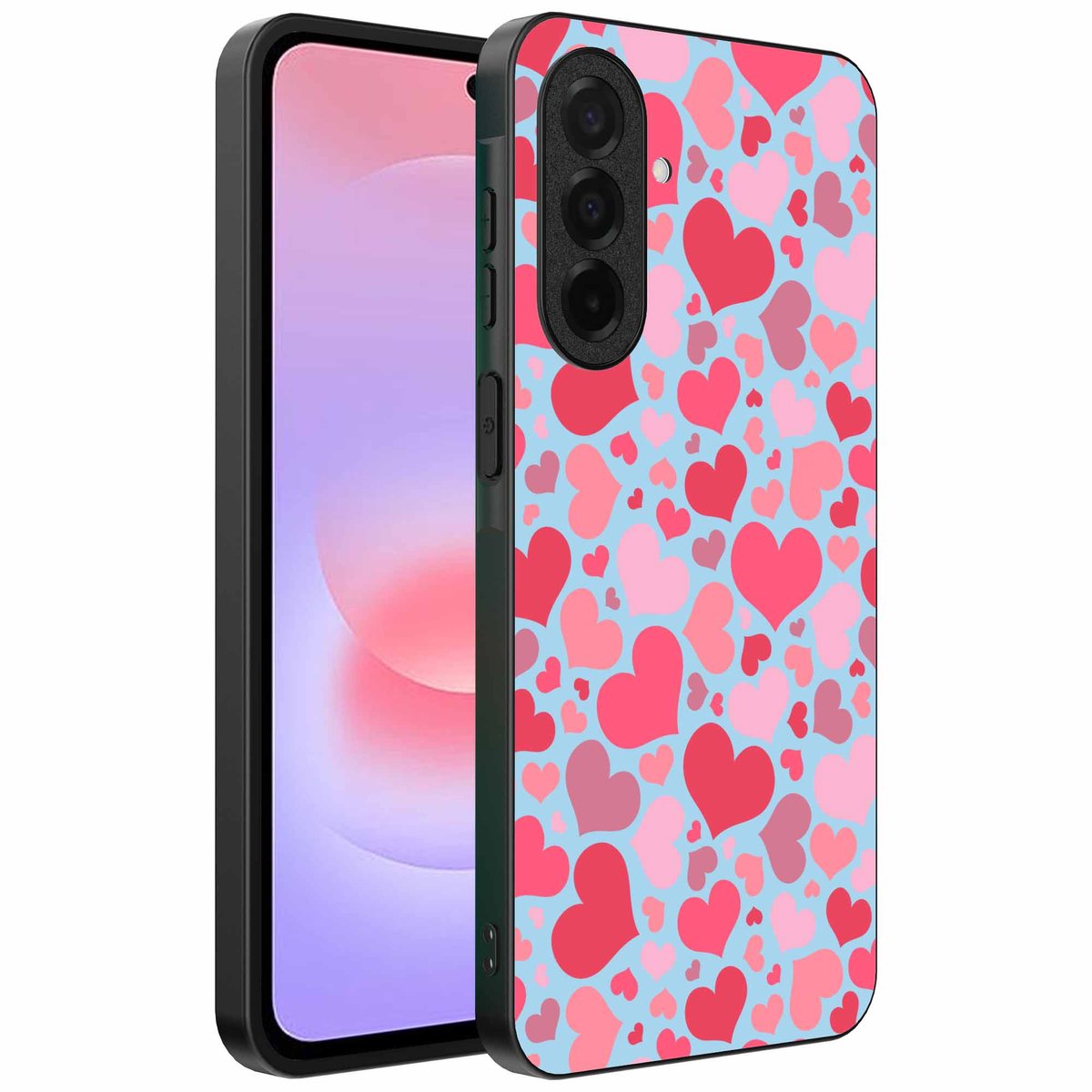 Geschikt voor Samsung Galaxy A37 Telefoonhoesje met Hartjes Print - Hearts Design TPU Backcover Case - Kinder Hoesje met Hartjes Design - Smartphonica geschikt voor Samsung Galaxy A37