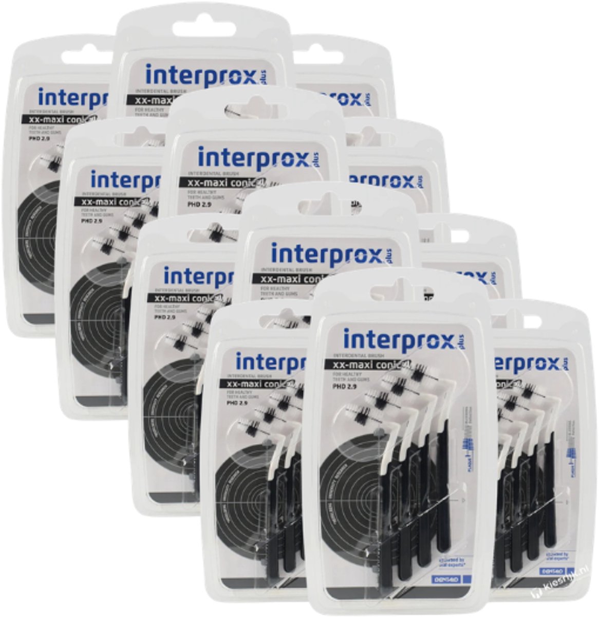 12x Interprox Plus XX Maxi Conical PHD 2.9 Zwart - 4 stuks