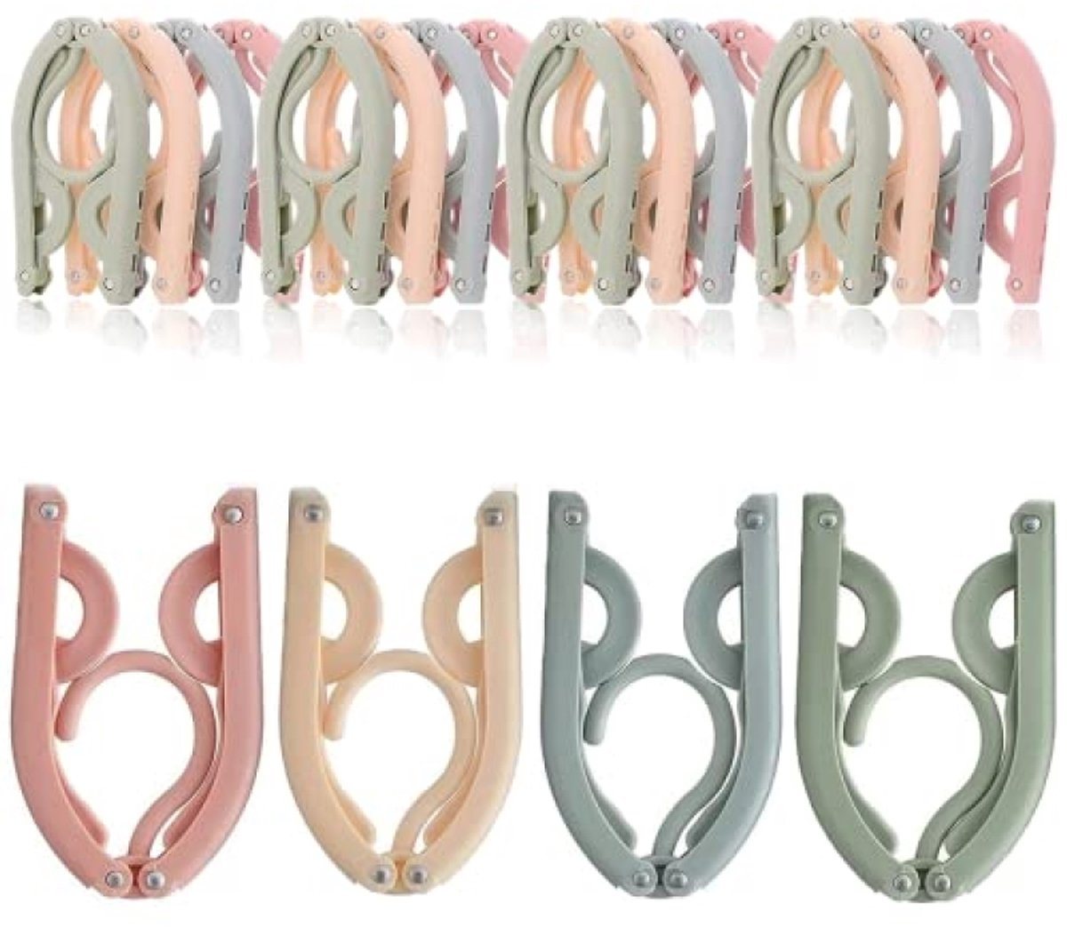 Huis Geluk 12 stuks opvouwbare kleerhangers - kunststof - antislip - ruimtebesparend - draagbaar - geschikt voor thuis, hotel, reizen en camping
