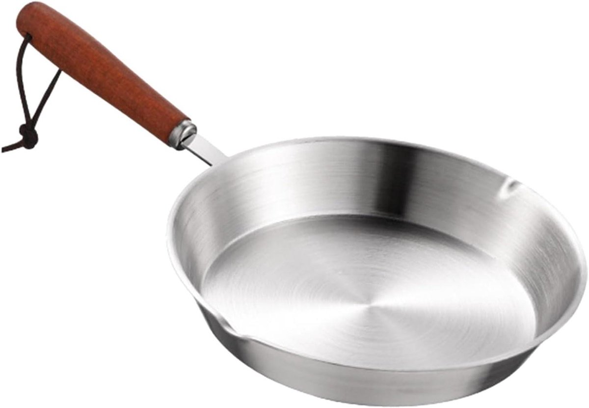 Roestvrij Staal Koekenpan - Kookpan Pan - Koken en Bakken - Uniforme Warmteverdeling - 12 cm - Zilver