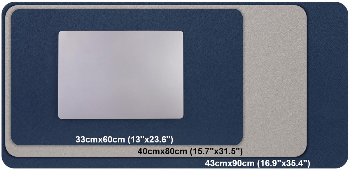 SnelShoppen - Kunstlederen Bureau Onderlegger Dubbelzijdig Antislip Bureaumat 80x40 cm - Perfect voor Thuiswerkplek, Kantoor en Studie - Zwart en Brui