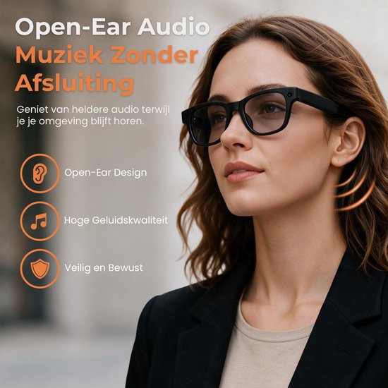 SF Products Smart Glasses - Smart Bril - AI Glasses met Sony 8MP Camera - AI Vertaling - Bluetooth 5.3- WiFi - Inclusief Oplaadcase — afbeelding 3