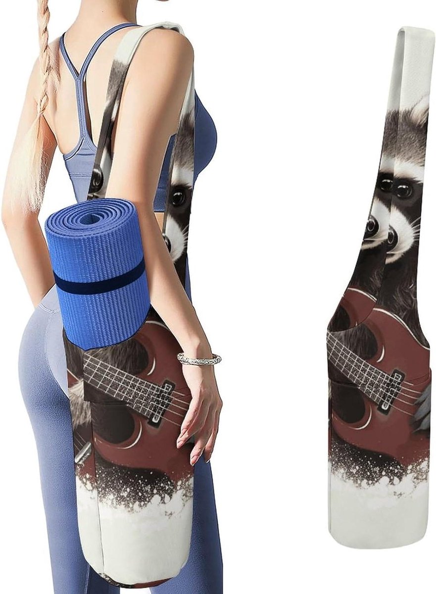 Wasbeer Yoga Mat Tas - Draagtas Accessoires - Sport Spullen Vervoeren - Grote Zijvakken - 36x15.7 Inch - Stijlvol Patroon