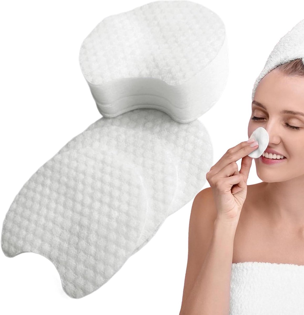 Katoenen Gezichtspads - Wattenschijfjes Herbruikbaar - Make-up Verwijderen - Individueel Verpakt - 1200 Vellen - Wit
