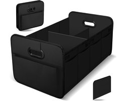 Trunk Organizer - Vouwbare Kofferbak Tas met Compartimenten en Draaghandvat - Ruime Opbergtas voor Winkelen - Camping en Auto Accessoires - Zwart