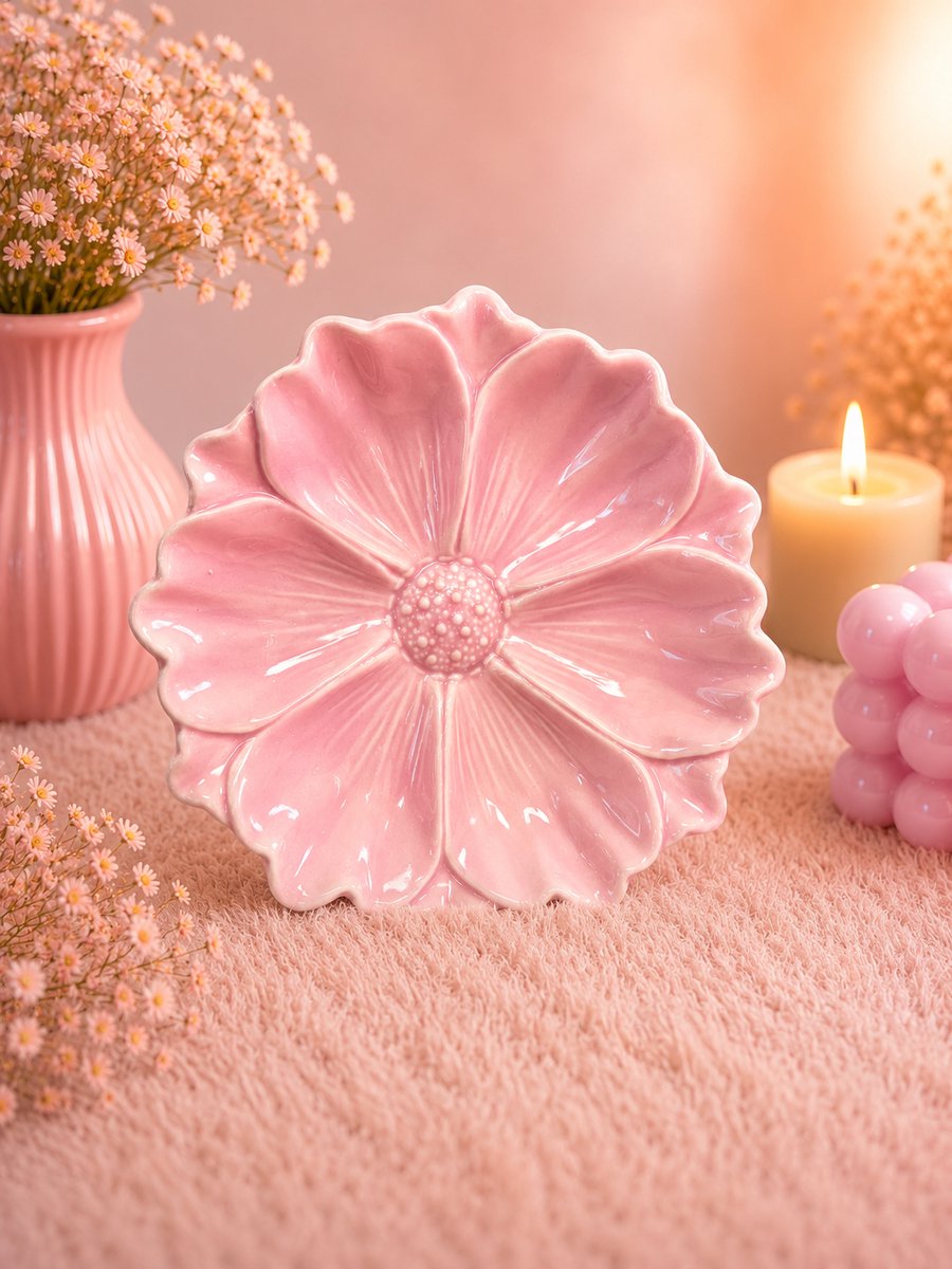 Bloom Petal Bord | Viva Femme | Bord | Servies | Serveerbord | Decoratie | Cadeau | Wonen | Vrolijk | Zomer | Zacht roze | Sierlijk | Bloemvorm | Moederdag