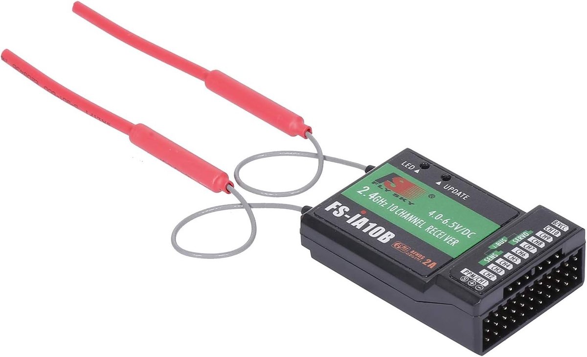 10-kanaals 2.4G ontvanger voor Flysky zenders - Geschikt voor FS-i6, FS-i6S, FS-i6X en FS-i10