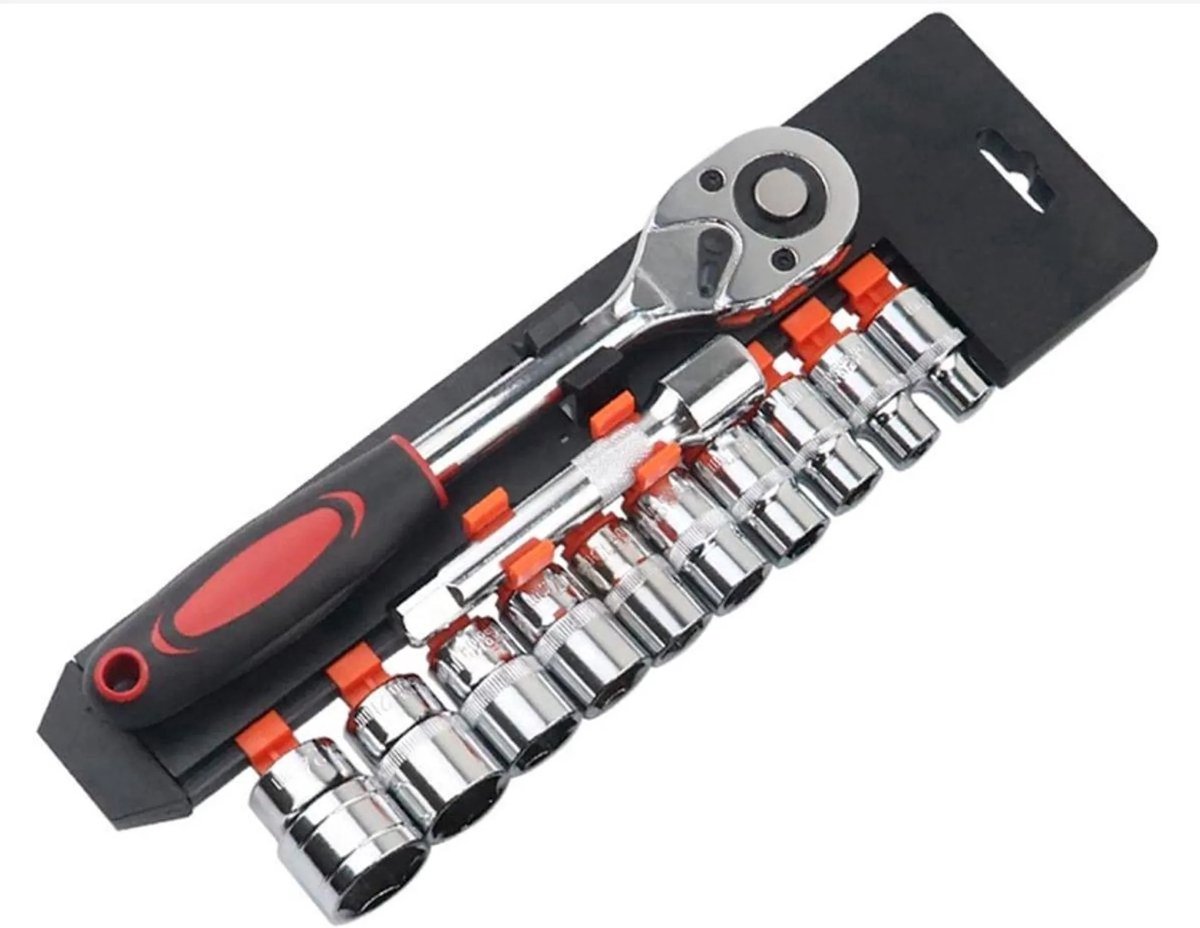 casalora® - Momentsleutel ½” - Draaimomentsleutel Set - Fietsgereedschap - Reversibel Ratelmechanisme - Chroom Vanadium Staal - Torque-instelling 10-150 Nm - 12-delige Set
