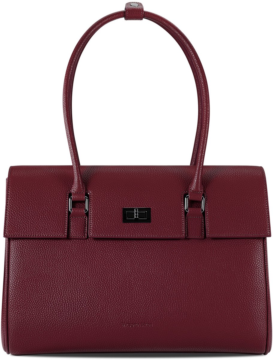 Victoria Hyde "Jolene" - Dames Tassen - Schoudertas - Shopper 16 inch laptopvak - Tote Bag - Dames Tas - businesstas - Waterafstotend en Krasbestendig – Werktas met Veelzijdige Vakken - functioneel - geschikt voor werk en reizen- wijnrood