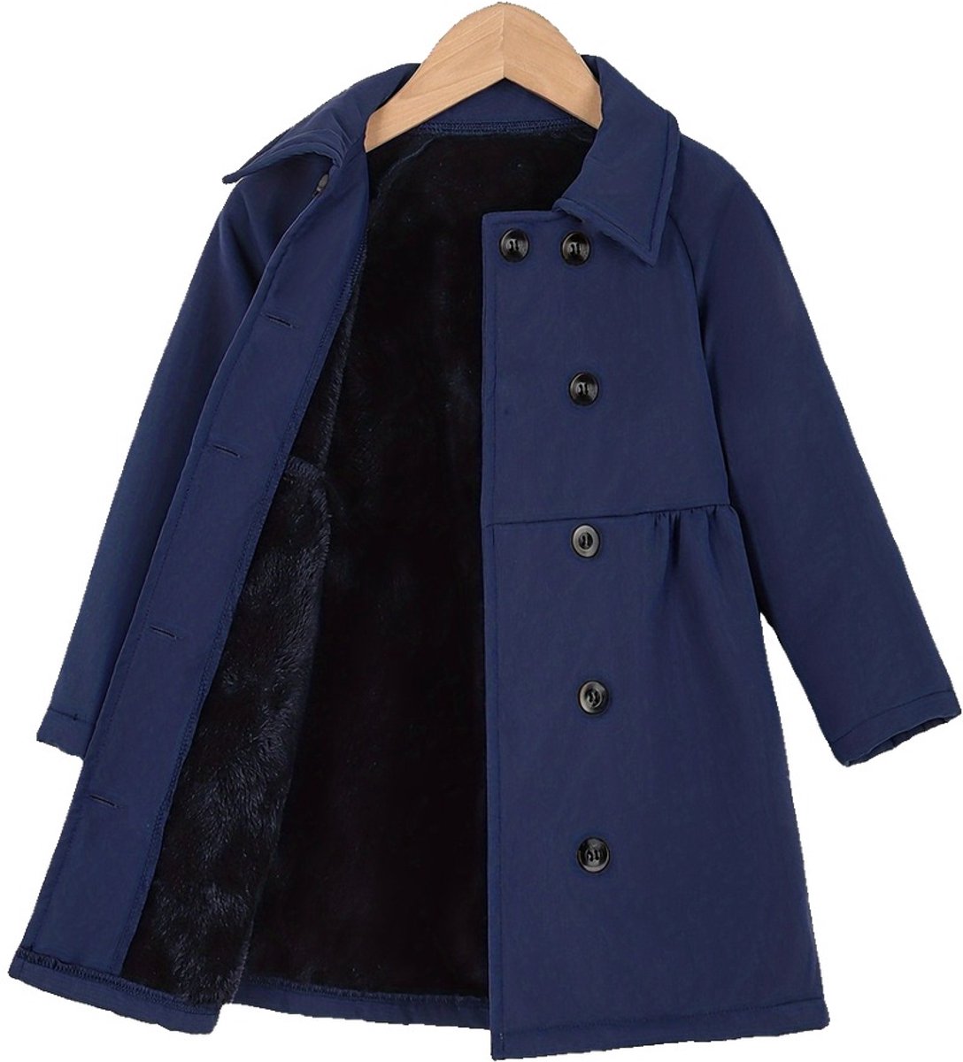 Currero Mantel Meisjes Tussenmantel Meisje Winter Jas Mantelpakje Trenchcoat Overjas Overcoat Winterjas Donkerblauw 13-14 Jaar