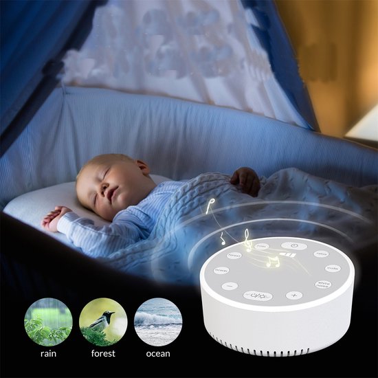 carmdering - Slaapgeluidsmachine met 6 Geluiden - Witte Ruis Machine met Timer en LED Nachtlampje - Oplaadbaar van Carmdering — afbeelding 4