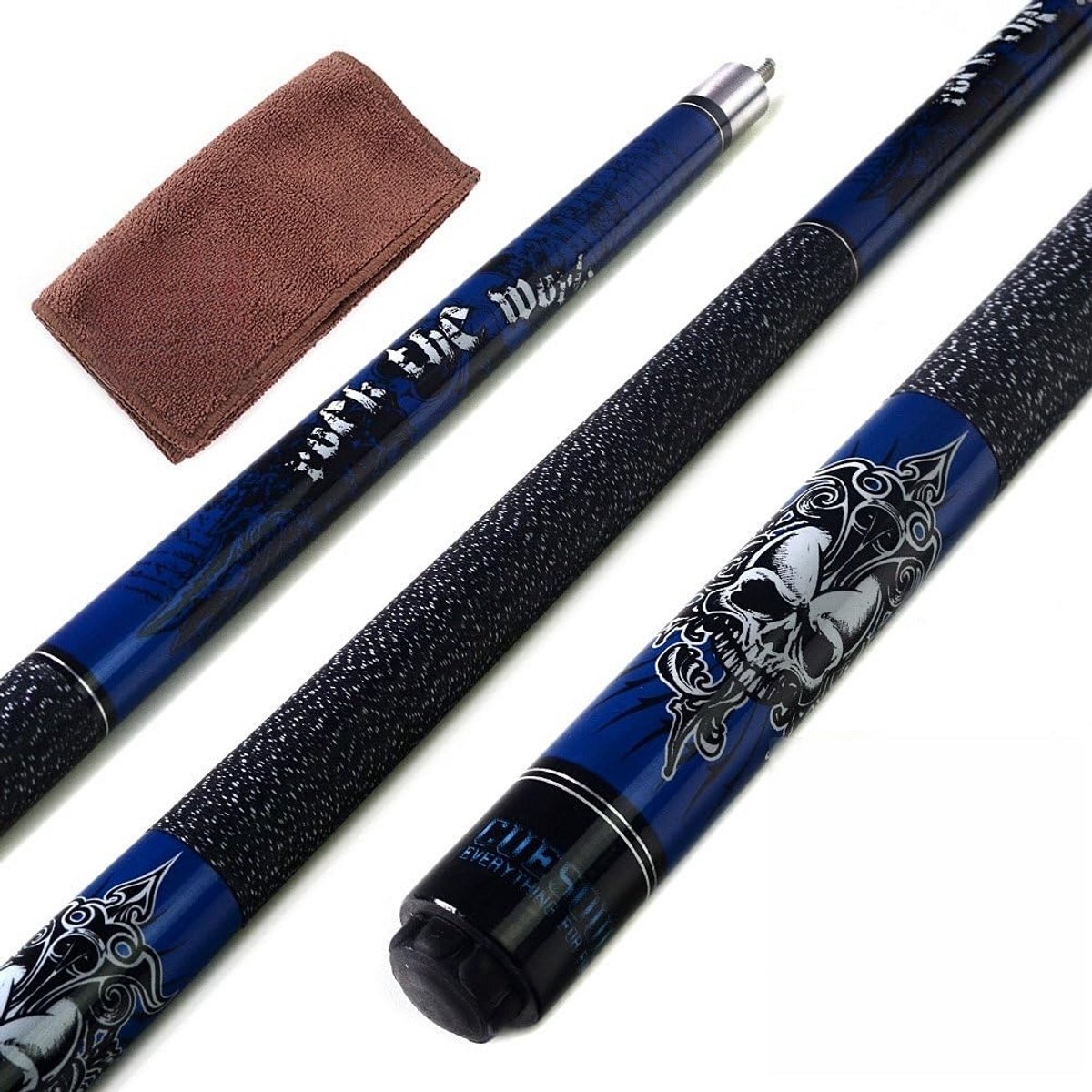 57 inch 21 oz Maple-Poolkeu met schroefdraadbeschermer, golfbeschermer en keu-handdoek, 2-delig