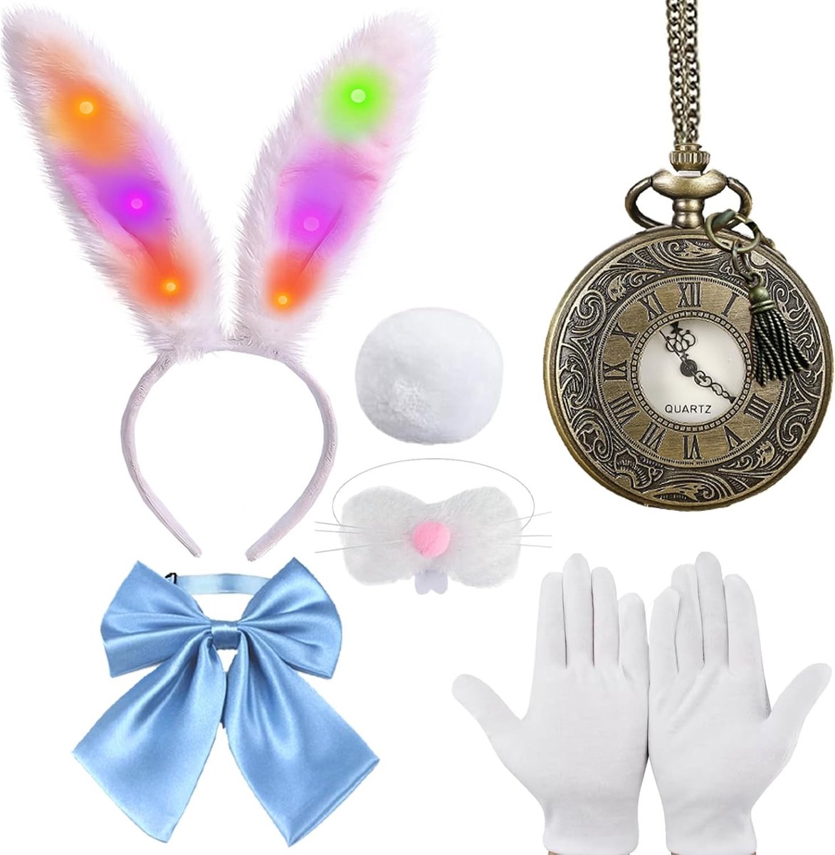 Set van 6 Schattige Hare Ears voor Feestjes, Verjaardagen en Kostuums
