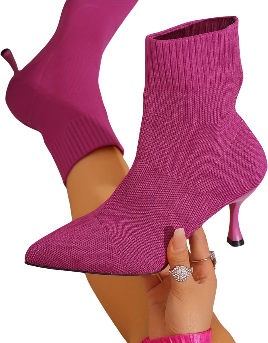 Currero Dames Cowboy Laarzen Hoge Hak Enkellaarzen Kniehoge Western Boots Chelsea 36 5 Rode Roos