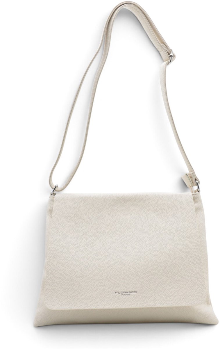 Flora & Co - Paris - crossbody schoudertas - lange instelbare draagriem - flap en ritssluiting - creme/ecru